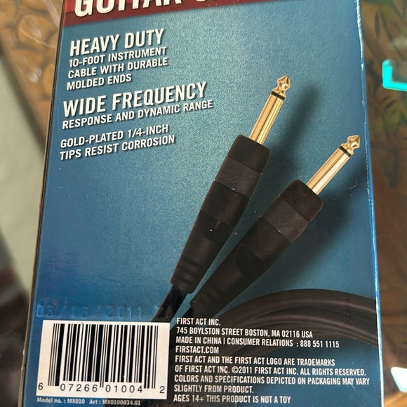 New sealed first cactus Guitar Cable heavy duty 10ft keyboard instrument 1/4 in - Picture 4 of 6